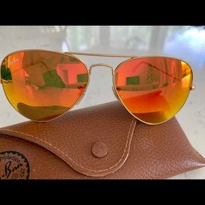 Ray Ban Aviators pink orange